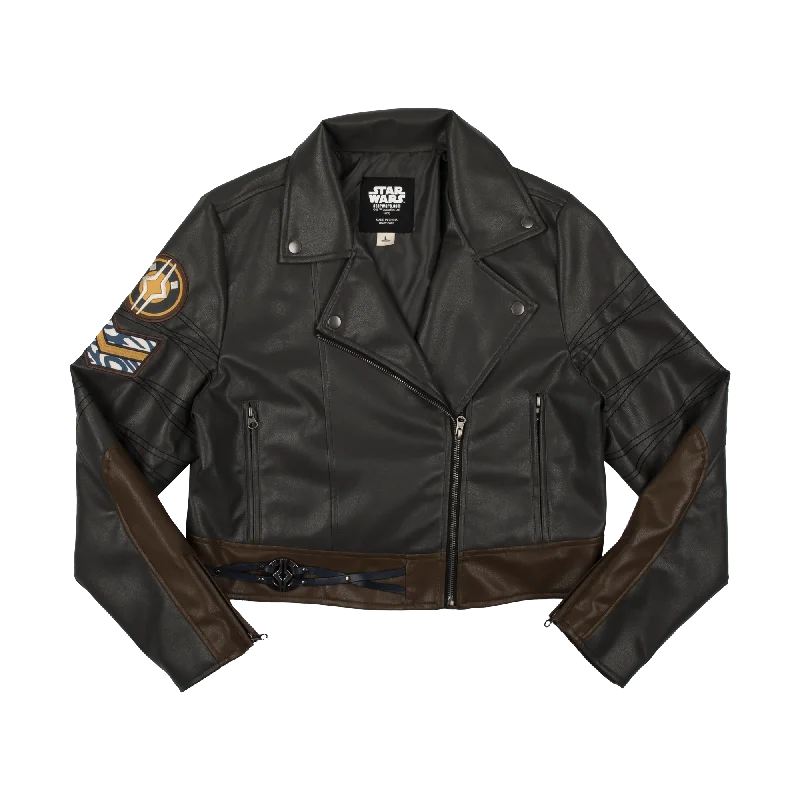 Ahsoka Faux Leather Cropped Moto Jacket