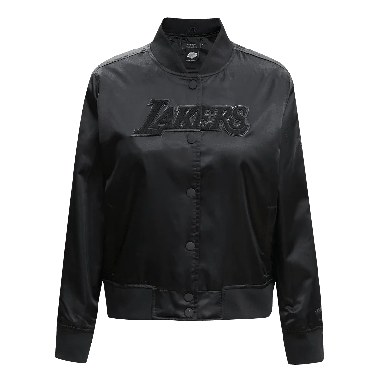 NBA LOS ANGELES LAKERS TRIPLE BLACK WOMEN'S SATIN JACKET (TRIPLE BLACK)