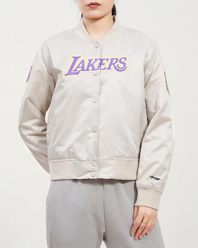 NBA LOS ANGELES LAKERS CLASSIC WOMEN'S SATIN JACKET (SILVER)