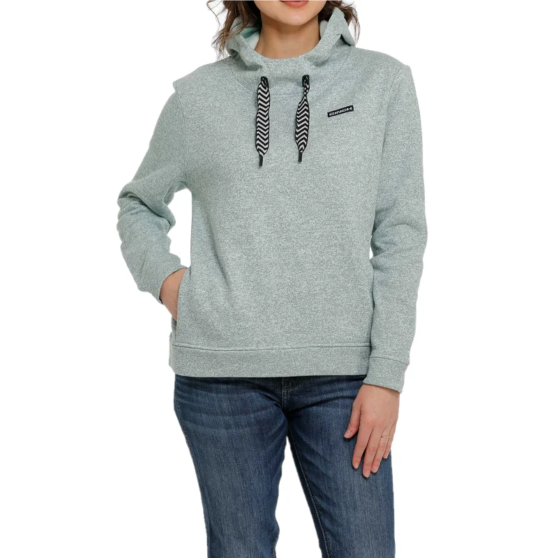 Cinch® Ladies French Terry Heather Light Blue Hoodie MAK7898002