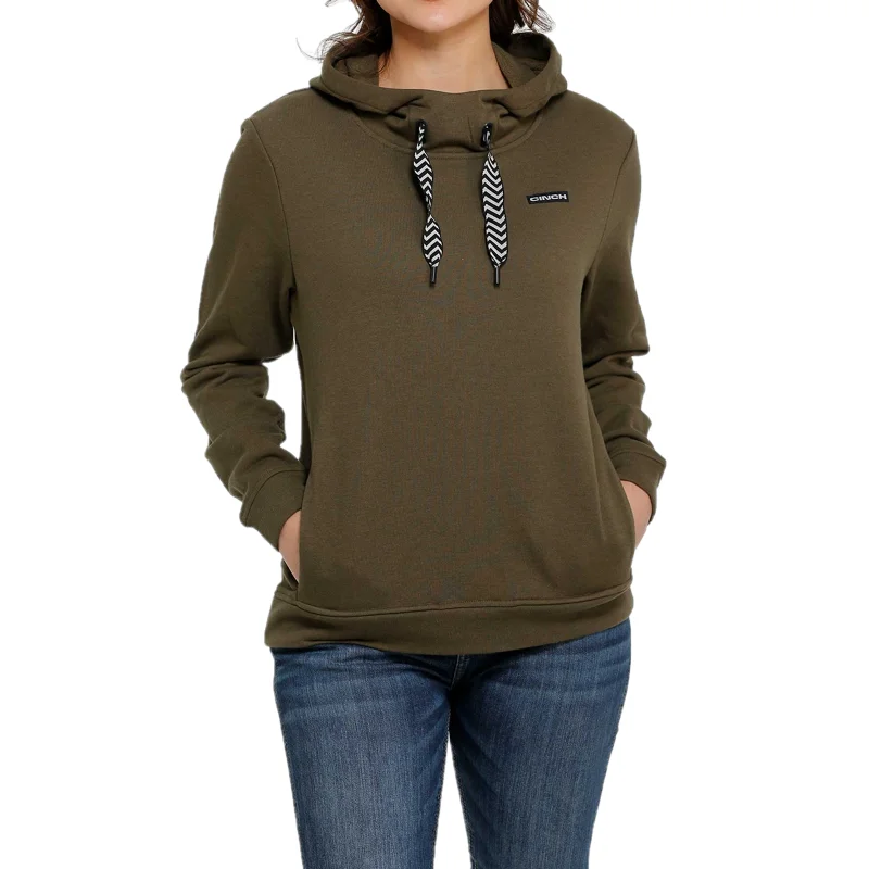 Cinch® Ladies French Terry Olive Hoodie MAK7898001