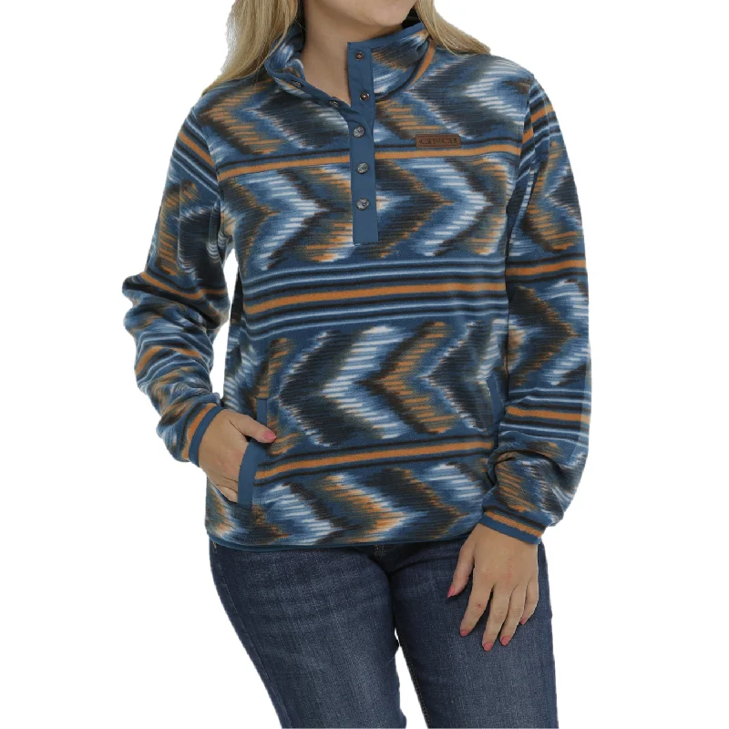 Cinch® Ladies Teal Printed Fleece Pullover MAK9820009