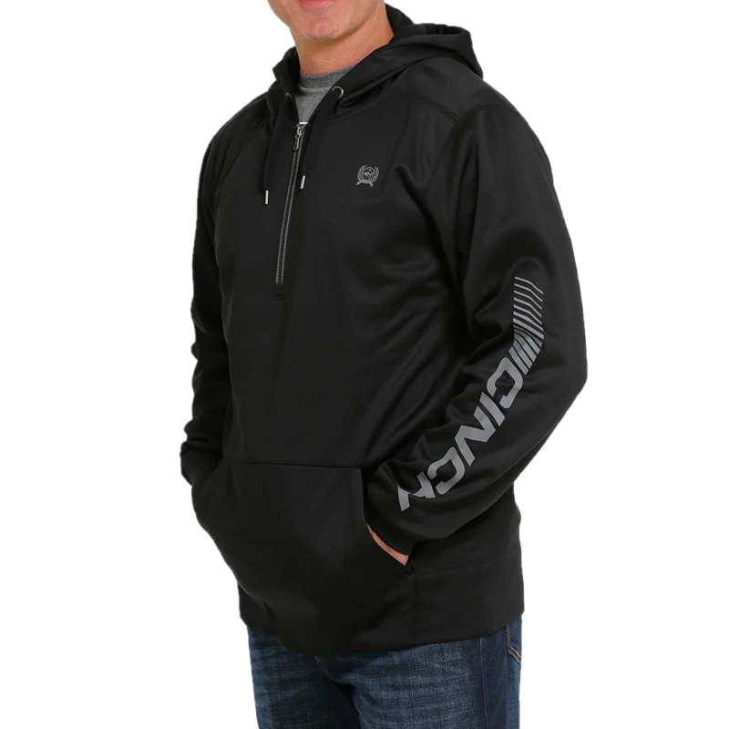 Cinch® Men's Black Pullover Half Zip Hoodie MWK1240003