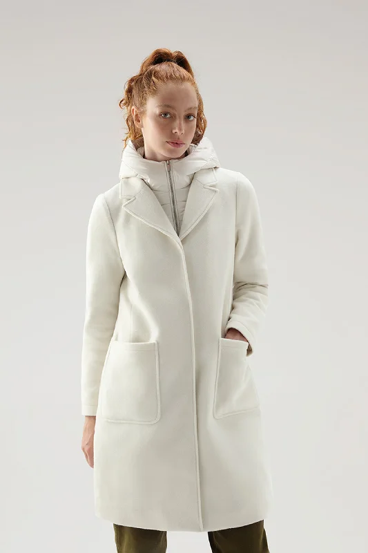 Kuna Parka in Wool and Cashmere Blend Milky Cream