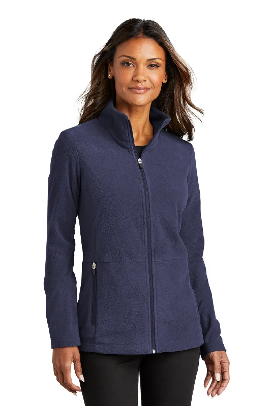 Port Authority Womens Accord Pill Resistant Microfleece Full Zip Jacket - Navy Blue