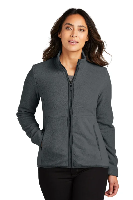 Port Authority Womens Connection Pill Resistant Fleece Full Zip Jacket - Charcoal Grey