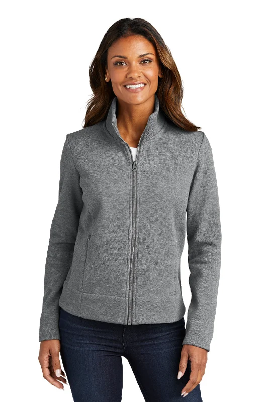 Port Authority Womens Network Fleece Full Zip Jacket - Heather Grey