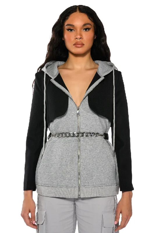 TAMARA CROP BLAZER HOODIE MIX