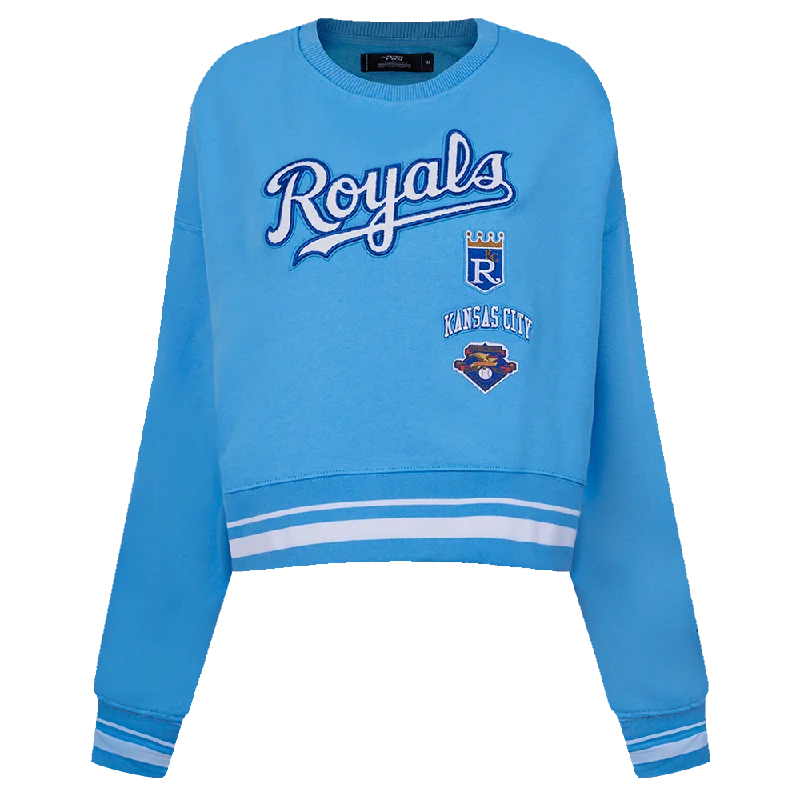 MLB KANSAS CITY ROYALS RETRO CLASSIC WOMEN'S CREWNECK (UNIVERSITY BLUE)