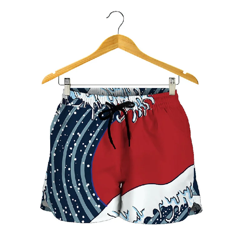 The Great Kanagawa Wave Print Women's Shorts