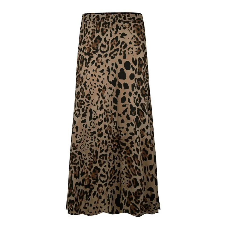 Simmy Leopard Print Slip Skirt in Camel