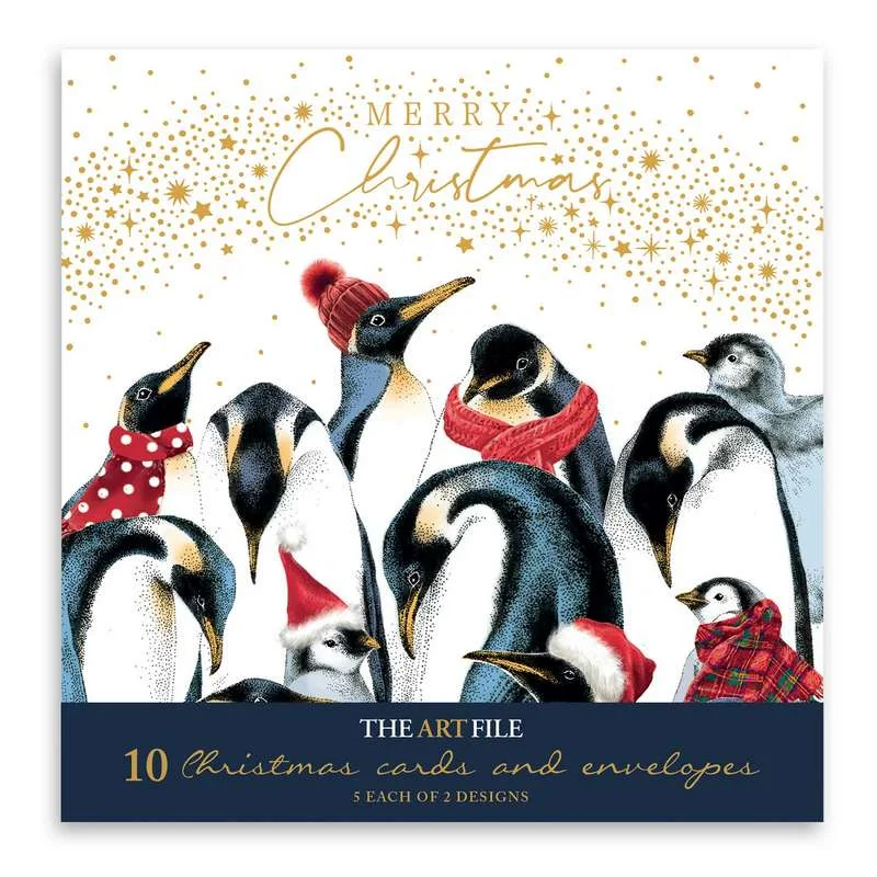 Christmas Cards 10 Pack Penguins