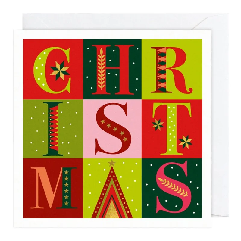 Bright Text Christmas Charity Cards Pack