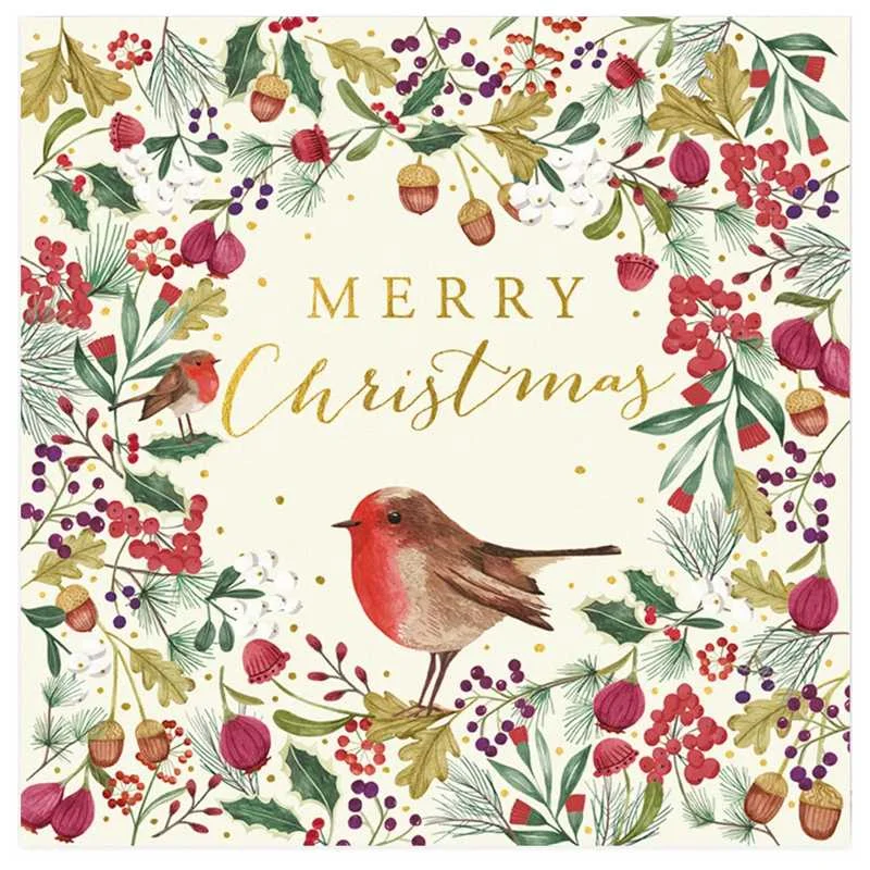 Robin & Berries Christmas Cards Charity Pack